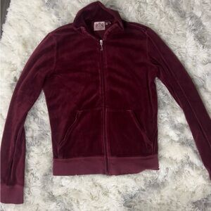 Women’s Juicy Couture Y2K Velvet Maroon
Zip Up Hoodie Size Medium